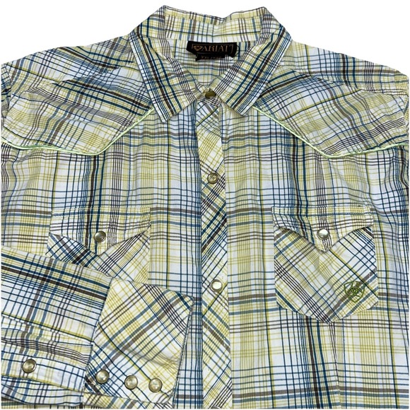 Ariat Pearl Snap Button Up Long Sleeve Shirt, Women's XXL, Plaid 2XL - Picture 1 of 8